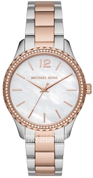 Michael Kors Layton Biały/Stal w kolorze różowego złota Ø38 mm MK6849