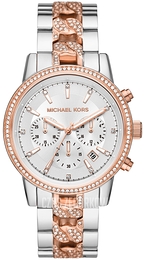 Michael Kors Ritz Biały/Stal w kolorze różowego złota Ø41 mm MK6938