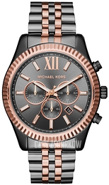 Michael Kors Lexington Szary/Stal w kolorze różowego złota Ø44 mm MK8561