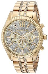 Michael Kors Lexington Zestaw kryształów/Stal w odcieniu złota Ø44 mm MK8579