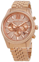 Michael Kors Lexington Zestaw kryształów/Stal w kolorze różowego złota Ø44 mm MK8580