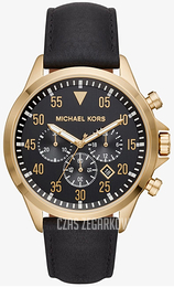 Michael Kors Gage Czarny/Skóra Ø45 mm MK8618