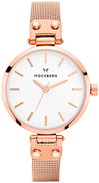Mockberg Mesh Biały/Stal w kolorze różowego złota Ø28 mm MO407