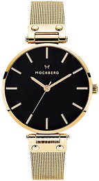 Mockberg Mesh Czarny/Stal w odcieniu złota Ø38 mm MO503