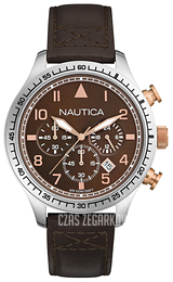 Nautica Chronograph Brązowy/Skóra Ø44 mm A17655G