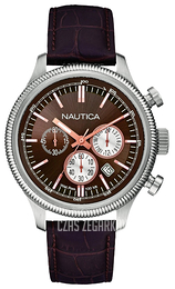 Nautica Chronograph Brązowy/Skóra Ø44 mm A18693G