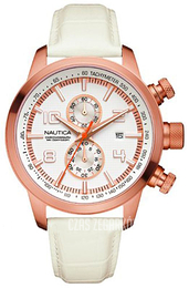 Nautica NCT Biały/Skóra Ø46 mm A20053G