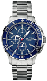 Nautica Chronograph Niebieski/Stal Ø44 mm A20508G