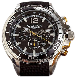 Nautica Chronograph Czarny/Żywica z tworzywa sztucznego Ø48 mm A22631G