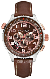 Nautica Chronograph Brązowy/Skóra Ø44 mm A25014G