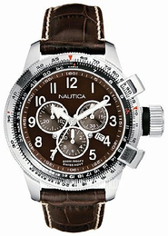Nautica Chronograph Brązowy/Skóra Ø46 mm A29540