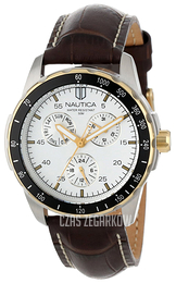 Nautica Windseeker Srebrny/Skóra Ø40 mm N11502G