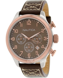 Nautica BFD 101 Brązowy/Skóra Ø44 mm N17648G