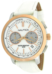 Nautica Chronograph Biały/Skóra Ø41 mm N19579M