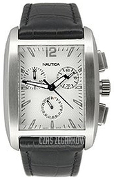 Nautica Chronograph Srebrny/Skóra N25504