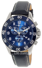 Nautica Chronograph Niebieski/Skóra Ø45 mm NAD15506G
