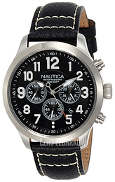 Nautica Chronograph Czarny/Skóra Ø44 mm NAI14516G