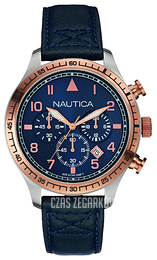 Nautica Chronograph Niebieski/Skóra Ø44 mm NAI17500G