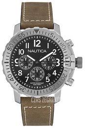 Nautica Chronograph Czarny/Skóra Ø45 mm NAI18506G