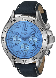 Nautica Chronograph Niebieski/Skóra Ø49 mm NAI19535G