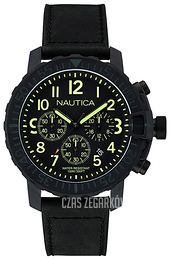 Nautica Chronograph Czarny/Skóra Ø46 mm NAI21006G