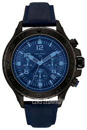 Nautica Chronograph Niebieski/Skóra Ø48 mm NAI21008G
