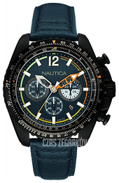 Nautica Chronograph Niebieski/Skóra Ø46 mm NAI22507G