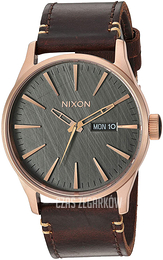 Nixon The Sentry Szary/Skóra Ø42 mm A105-2001-00