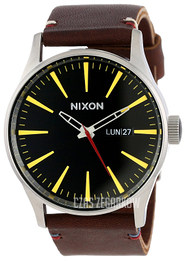 Nixon The Sentry Czarny/Skóra Ø42 mm A105019