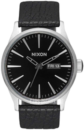 Nixon The Sentry Czarny/Skóra Ø42 mm A1052788-00