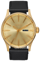 Nixon The Sentry Żółte złoto/Skóra Ø42 mm A105510-00
