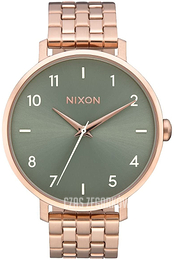 Nixon Zielony/Stal w kolorze różowego złota Ø38 mm A10902951-00