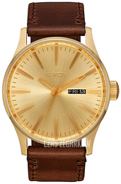 Nixon The Sentry Żółte złoto/Skóra Ø42 mm A11382591-00