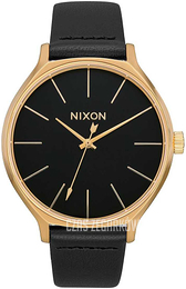 Nixon The Clique Czarny/Skóra Ø38 mm A1250-513-00