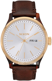 Nixon The Sentry Srebrny/Skóra Ø42 mm A1263-3169-00