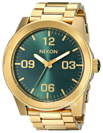 Nixon The Corporal Zielony/Stal w odcieniu złota Ø48 mm A3461919-00