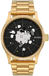 Nixon The Sentry Czarny/Stal w odcieniu złota Ø42 mm A3563092-00