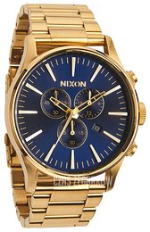 Nixon The Sentry Niebieski/Stal w odcieniu złota Ø42 mm A3861922-00