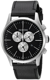 Nixon The Sentry Czarny/Skóra Ø42 mm A405000-00