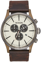 Nixon The Sentry Szampański/Skóra Ø42 mm A4052091-00