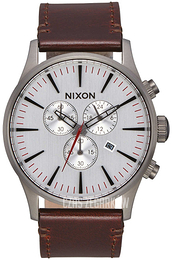 Nixon The Sentry Szary/Skóra Ø42 mm A4052665-00