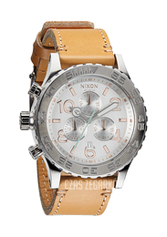 Nixon The 42-20 Chrono Leather Srebrny/Skóra Ø48 mm A4241603-00