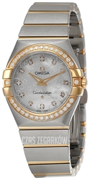 Omega Constellation Quartz 27mm Biały/18 karatowe różowe złoto Ø27 mm 123.25.27.60.55.009