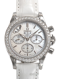 Omega De Ville Co-Axial Chronograph Biały/Skóra Ø35 mm 422.18.35.50.05.002