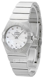Omega Constellation Quartz 27mm Biały/Stal Ø27 mm 123.10.27.60.55.003