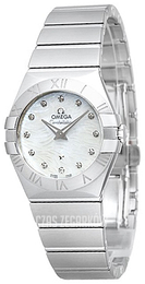 Omega Constellation Quartz 27mm Biały/Stal Ø27 mm 123.10.27.60.55.004