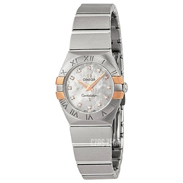 Omega Constellation Quartz 24mm Biały/Stal Ø24 mm 123.20.24.60.55.005