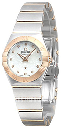 Omega Constellation Quartz 24mm Biały/18 karatowe różowe złoto Ø24 mm 123.20.24.60.55.007