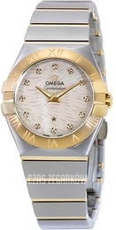 Omega Constellation Quartz 27mm Biały/18 karatowe żółte złoto Ø27 mm 123.20.27.60.55.008