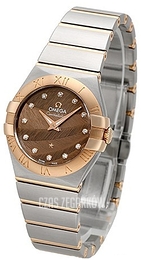 Omega Constellation Quartz 27mm Brązowy/18 karatowe różowe złoto Ø27 mm 123.20.27.60.63.003